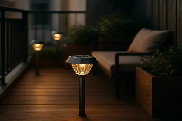 Como Criar Iluminação Solar para Sacadas Pequenas Modernas