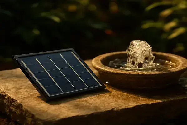 Energia Solar para Fontes Decorativas Pequenas Automatizadas