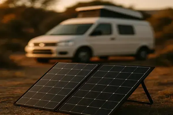 Energia Solar Portátil para Vans Pequenas de Viagem