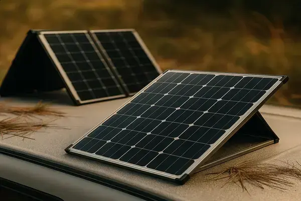 Painel Solar Portátil para Motorhomes e Trailers de Pequeno Porte